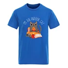 Мужские хлопковые футболки с коротким рукавом, в стиле хипстер, с изображением кошки, ест пиццу, размера плюс, 2020