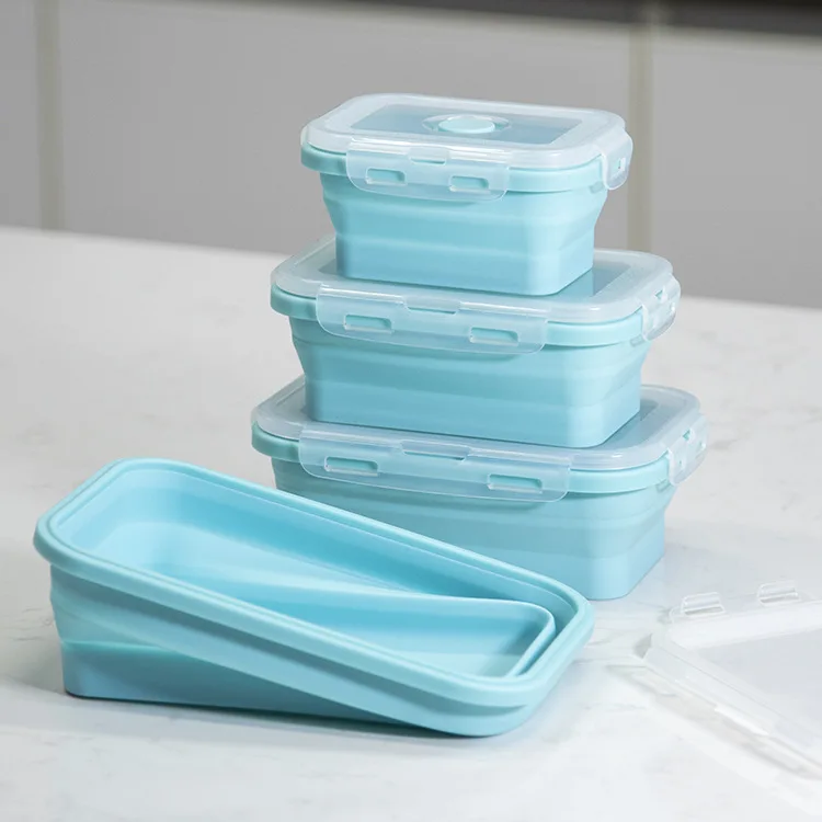 

Foldable Silicone Box Food Container Refrigerator Case for Microwave Oven