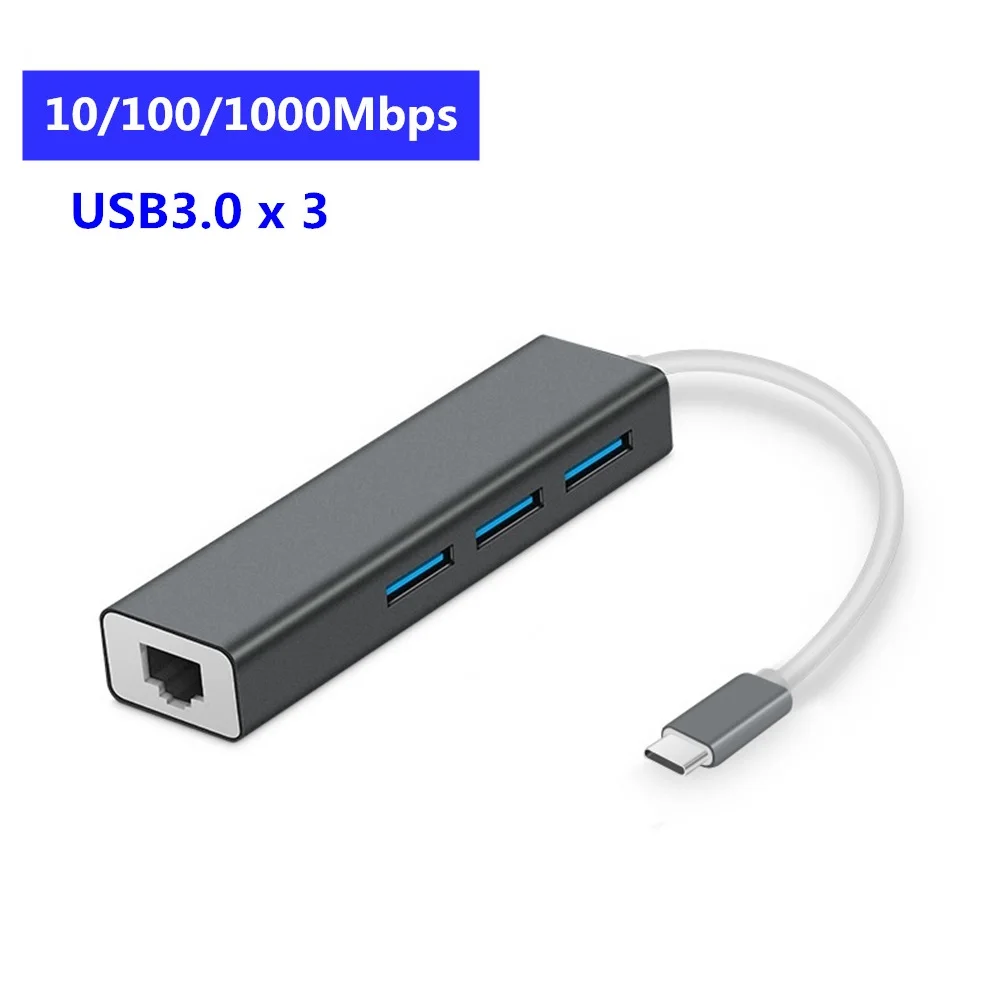 1000Mbps usb C 3.0 USB 3,0 концентратор USB3.1 type c для RJ45 Ethernet Lan концентратор адаптер Сетевая карта USB док-разветвитель для Macbook Windows surface 6 Pro - Цвет: 1000Mbps usb C 3.0