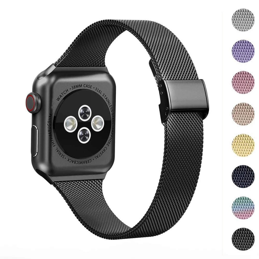 

Ремешок для Apple Watch band 44 мм 40 мм, металлический браслет из нержавеющей стали для Apple watch 6 5 4 3 SE, iWatch band 42 мм 38 мм