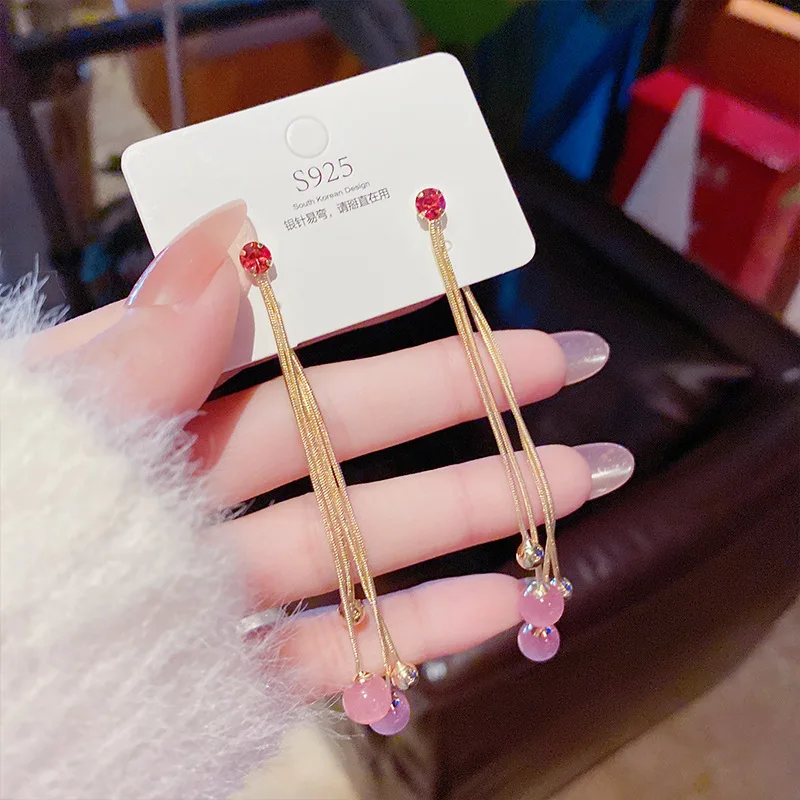 

Temperament opal tassel earrings earrings female long