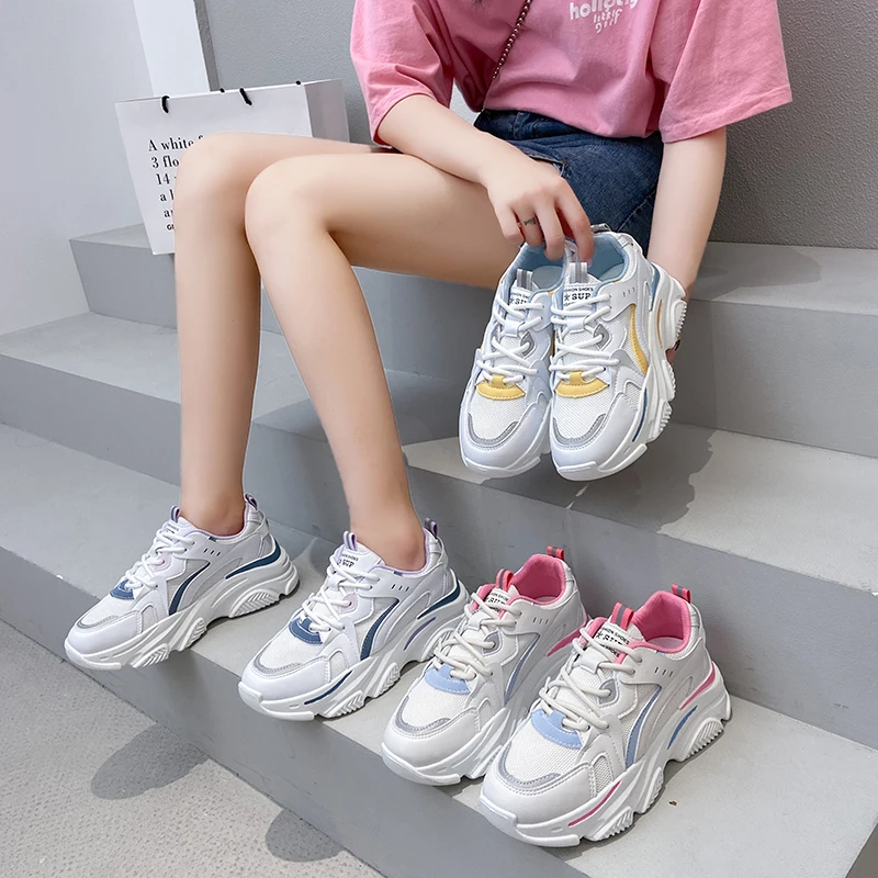 

Dad Shoes Woman Shoes Spring Fall 2021 New Breathable Thick-soled Women's Street Shoes Running Sneakers Vulcanized Shoes