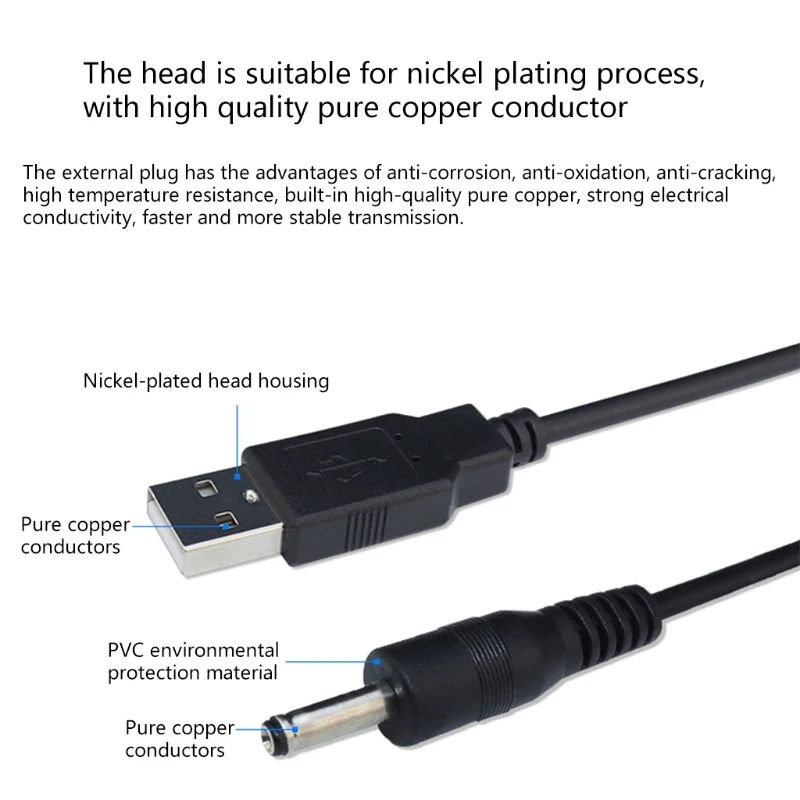 

3.5x1.35 Mm DC USB to DC 3.5 Power Cord Speaker Accessories Small Speaker Cables Portable Small Desk Lamps Facial