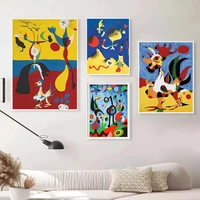 famous joan miro abstract watercolor canvas painting posters and prints cuadros wall art picture for living room home decoration