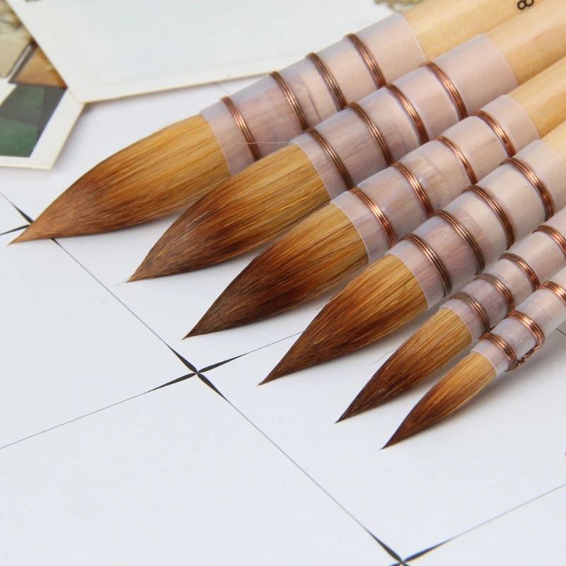 

Handmade Nylon Hair Artist Watercolor Paint Brush For Watercolor Art Supplies Chinese Calligraphy Drawing Brush