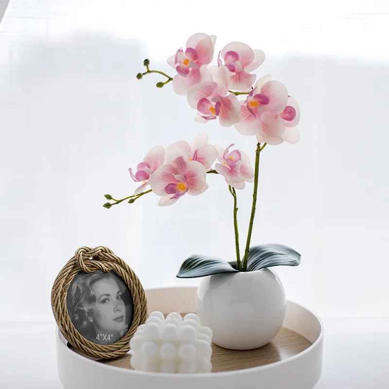 

Phalaenopsis Simulation Flower New Chinese Home Decoration Wedding Hand Bouquet Fake Flower Set Decoration Decoration