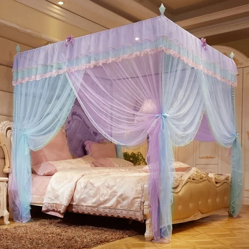 

New net celebrity mosquito net home 1.8 meters bed bedroom princess wind 1.5 meters palace three door without bracket
