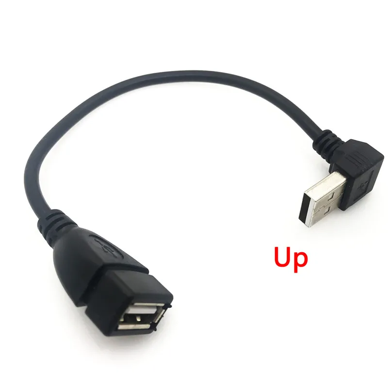 1 шт. USB 2 0 A мужской и женский правый/левый 90 градусов Угловой usb кабель-удлинитель
