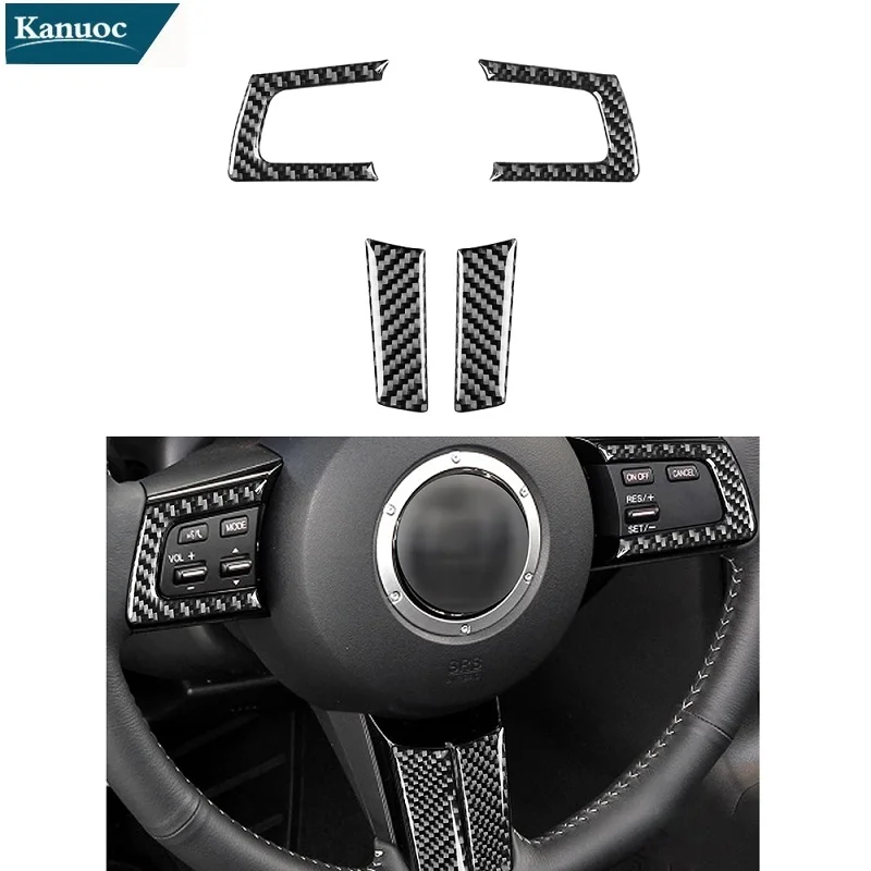 

4Pcs/set Black Carbon Fiber Car Stickers Car Accessories Steering Wheel For Mazda MX5 Miata 2009-2015