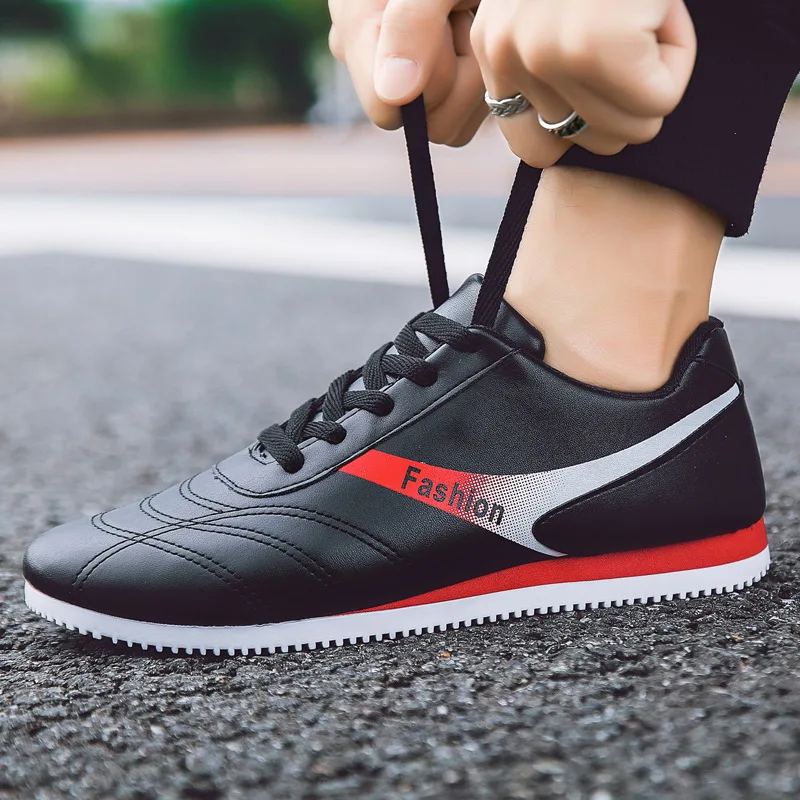 Мужские кроссовки из искусственной кожи водонепроницаемые белые на