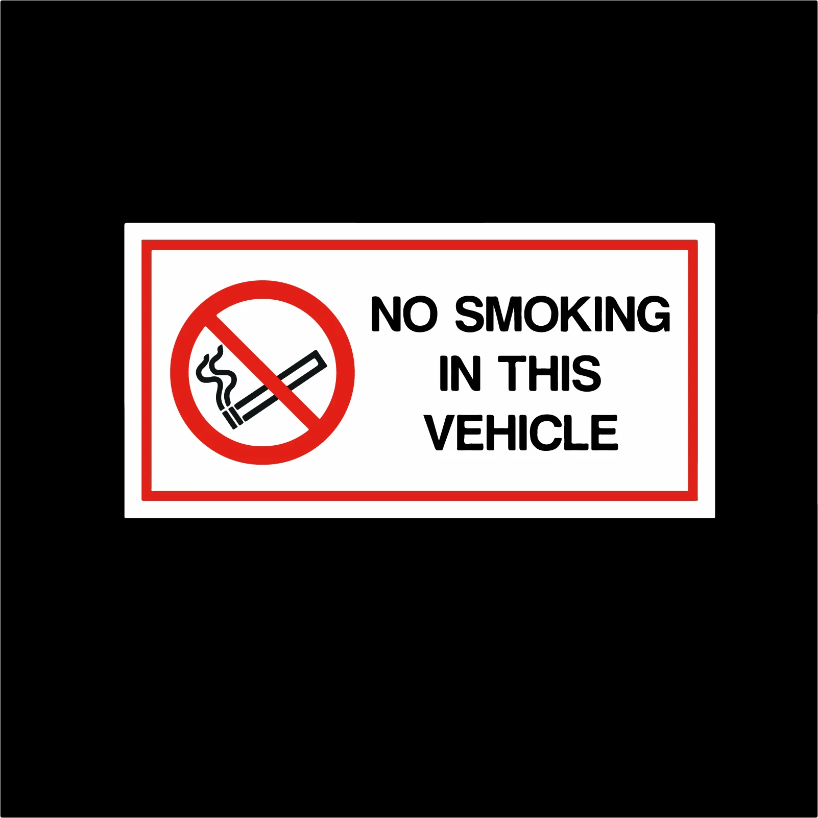 

2x No Smoking in This Vehicle Stickers 120x60mm - Car Van Taxi HGV Vinyl Signs