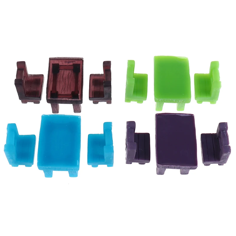 3 шт. 1:12 Кукольный домик Миниатюрный резиновый стол стул Сказочный Сад Куклы