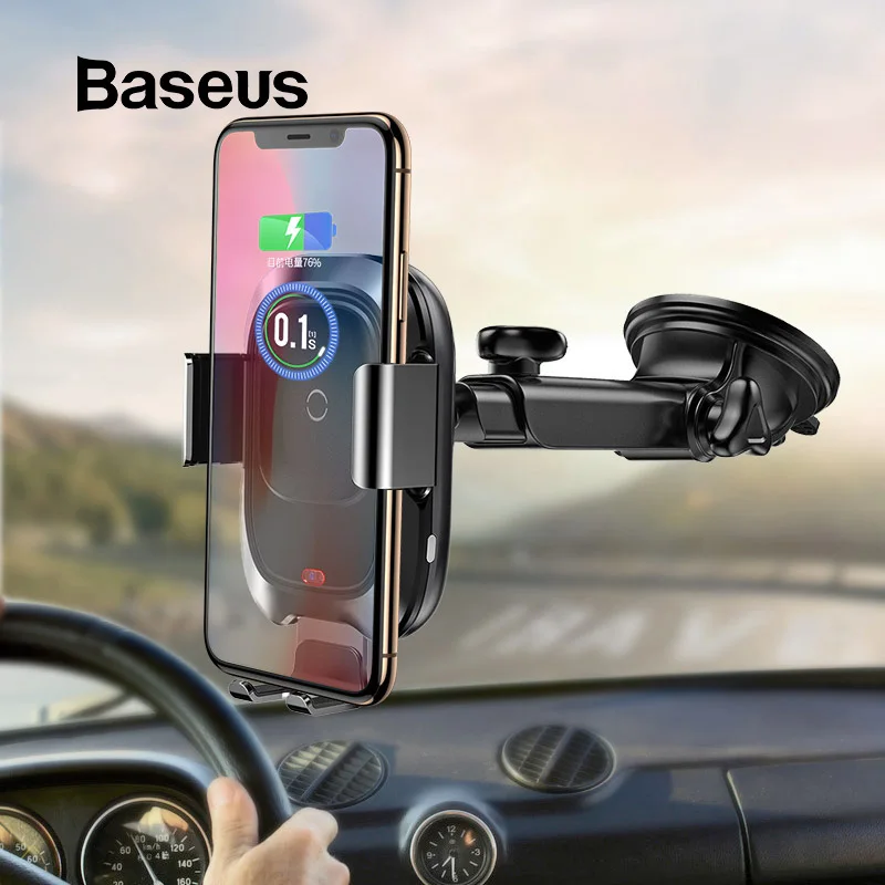 Baseus Qi Беспроводное Автомобильное зарядное устройство для iPhone Быстрое беспроводное зарядное устройство инфракрасная индукция автомобильное зарядное устройство Держатель подставка