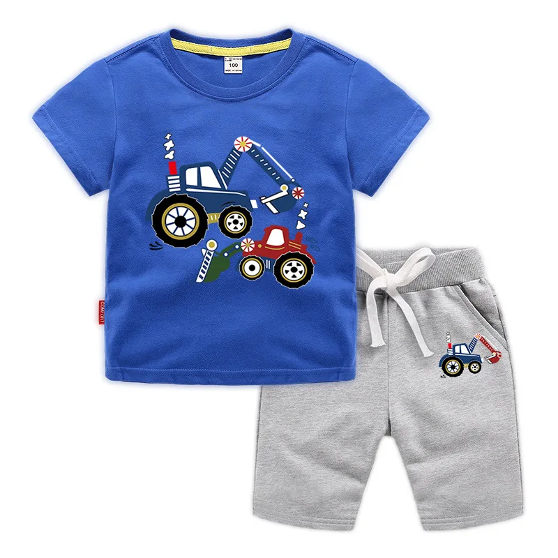 

Boys Tracksuit 2020 Summer Children Clothing Cartoon Cotton T-Shirt+Shorts 2Pcs Kids Sport Suit Boys Clothes Sets 3 5 8 10 Years