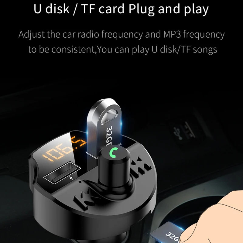 Автомобильный Fm трансмиттер с двумя USB портами Bluetooth 5 0 MP3 модулятор автомобильное