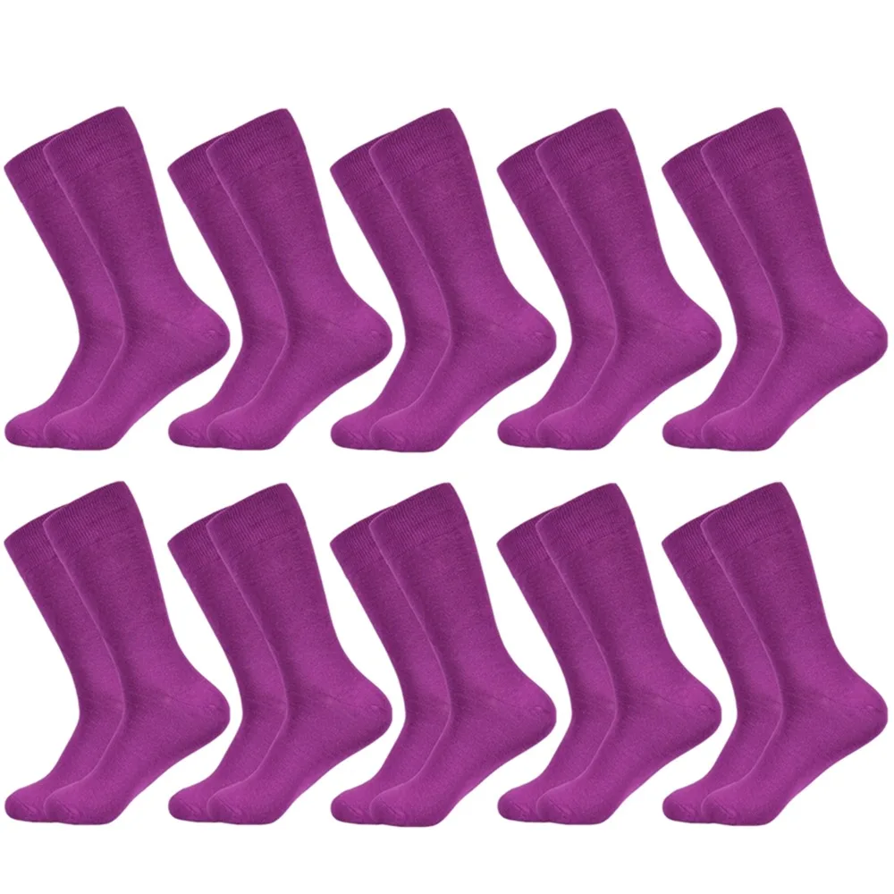 10 pairs socks-A21 Мужские носки, новинка, одноцветные хлопковые носки, черные, синие, красные, фиолетовые, желтые, зеленые носки, цветные, Полноразмерные, Классические мужские носки - Цвет: 10 pairs socks-A21