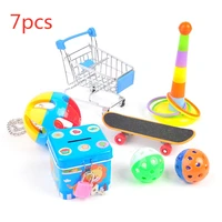 567pcs funny birds puzzle toy set parrot training toys bird interactive mini shopping cart training rings skateboard stand