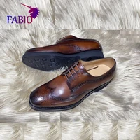 french cowhide microwave wheel outsole mens shoes imported sole leather shoes are made by hand