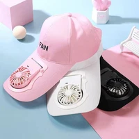 portable usb charging fan hat unisex adjustable summer sunscreen sports baseball caps uv protect visors mini cooler fan 2021 new