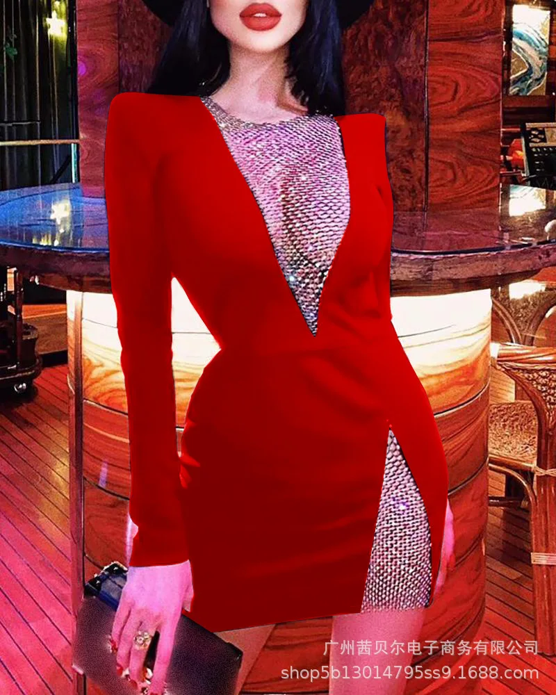 

Short Dress Sexy Fashion Women Summer Office Party Casual Sheath Casual Hollow Out Solid V Neck Full Sleeve Above Knee Vestidos
