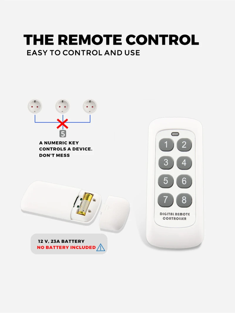 

15A EU 433MHZ Smart Socket Universal Wireless Remote Control Socket Household Remote Control Power Socket