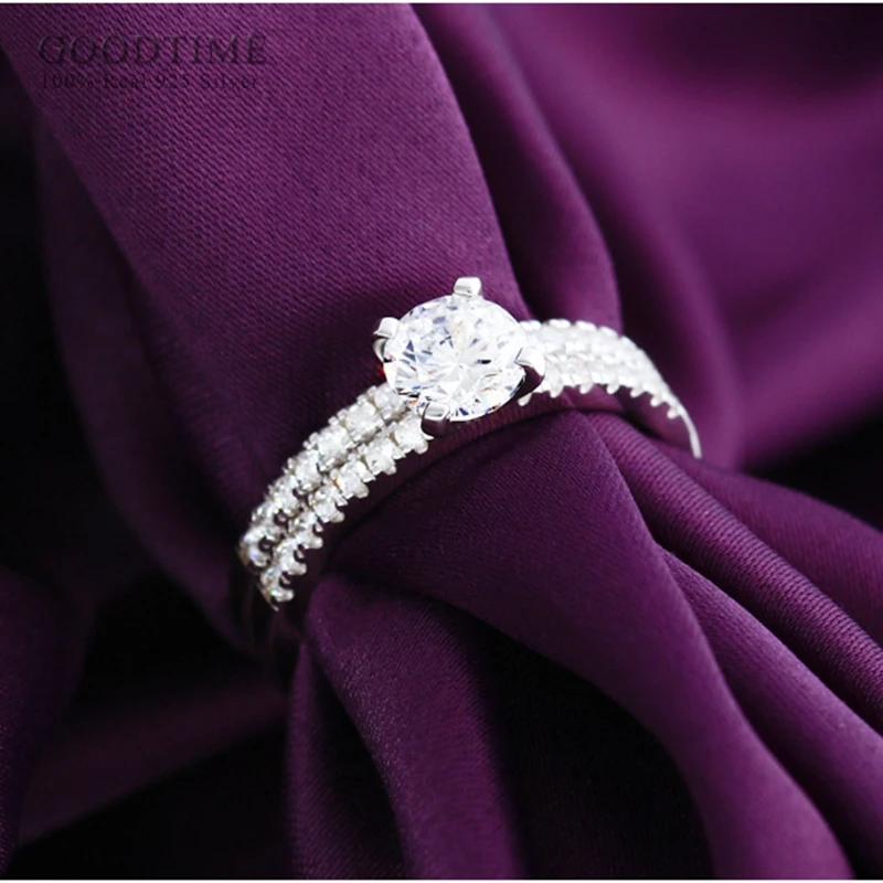 Роскошные женские кольца 925 пробы серебряные свадебные принцесса циркон стразы