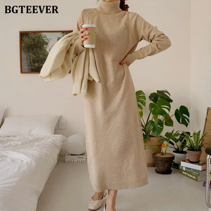 

Платье-водолазка женское осенне-зимнее, с длинным рукавом