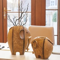 southeast asia vase resin creative elephant ornament flower arrangement container vaso de planta living room decoration ef50fp