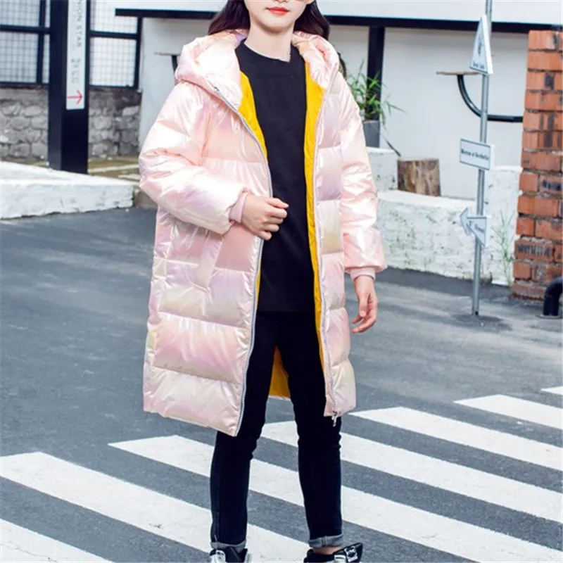 

1 Piece Thick Long Coat For Kids Winter Kids Warm Hooded Outerwear Creative Children Clothes Colorful Jacket For Toddler Coat