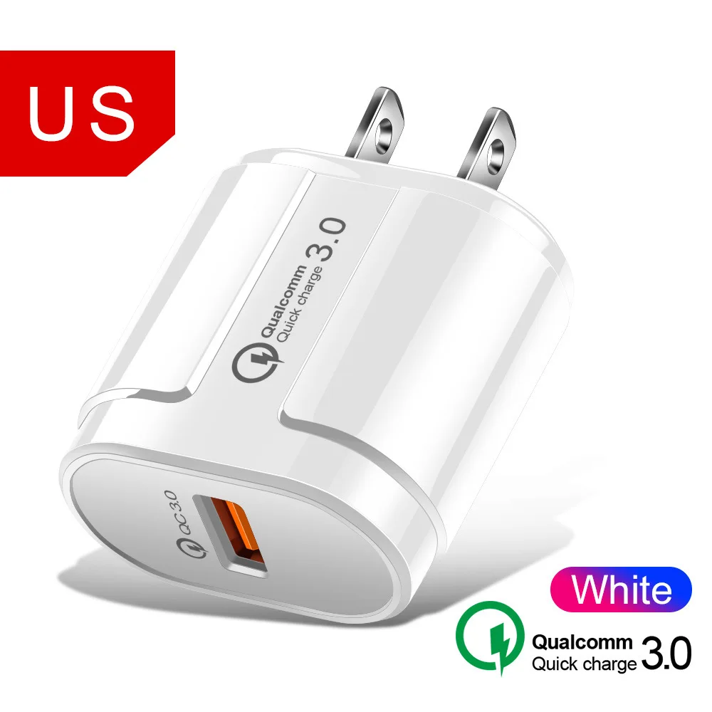 US White 3а Быстрая зарядка 3,0 USB зарядное устройство ЕС настенный переходник мобильного зарядного устройства для iPhone 11 pro X 7 8 QC3.0 Быстрая зарядка для samsung Xiaomi - Тип штекера: US White