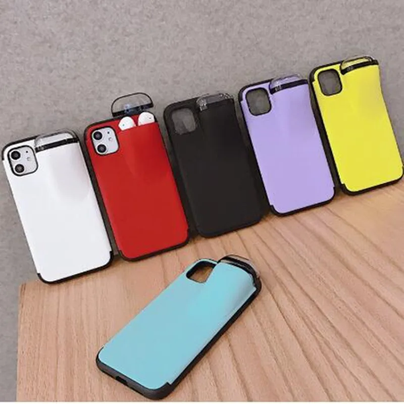 Чехол для наушников 2 в 1 iPhone 7 11 8 6 s plus xs max xr x чехол Apple Airpods Air Pod задняя крышка