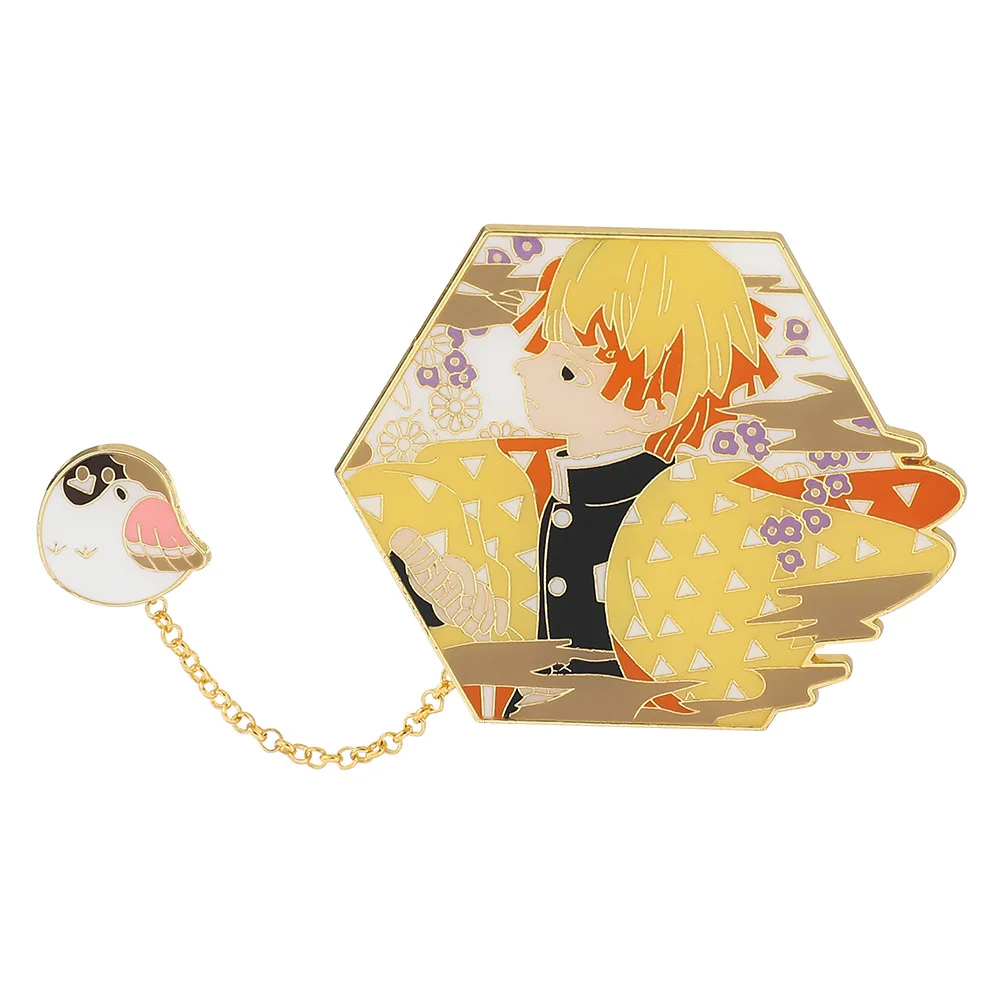 

Новинка Аксессуары для косплея аниме рассекающий демонов хэшибира иносукэ металлический значок агацума Zenitsu брошь в виде свиньи бабочки бу...