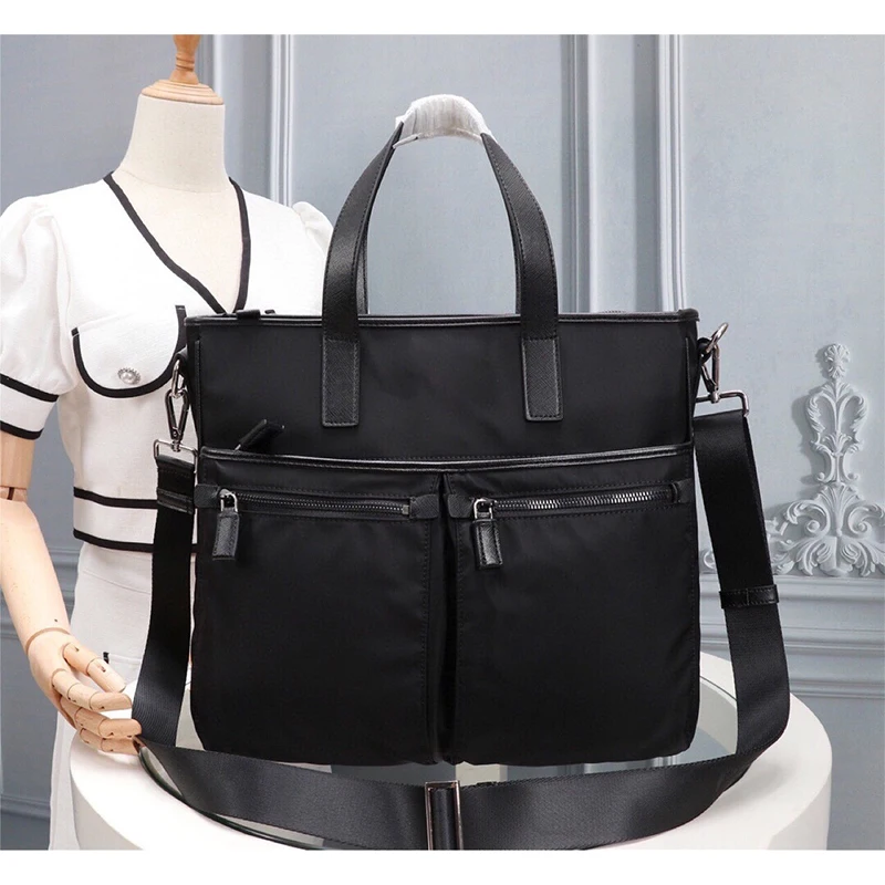 

2VG860_ 064 men's business oblique span Bao Gong Wen Bao parachute nylon cowhide one shoulder handbag