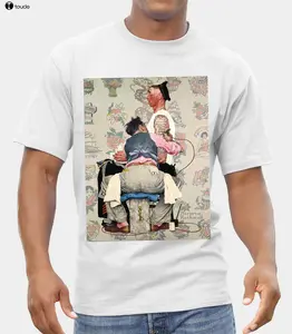 Хипстерские футболки с круглым вырезом, футболка с логотипом артиста Нормана Роквелла, новая мужская футболка с принтом