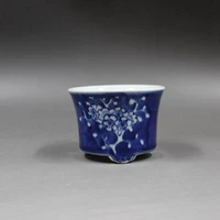exquisite blue and white plum pattern flower pot porcelain ornaments