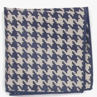 dark blue houndstooth patterned pocket square with patterns handkerchief