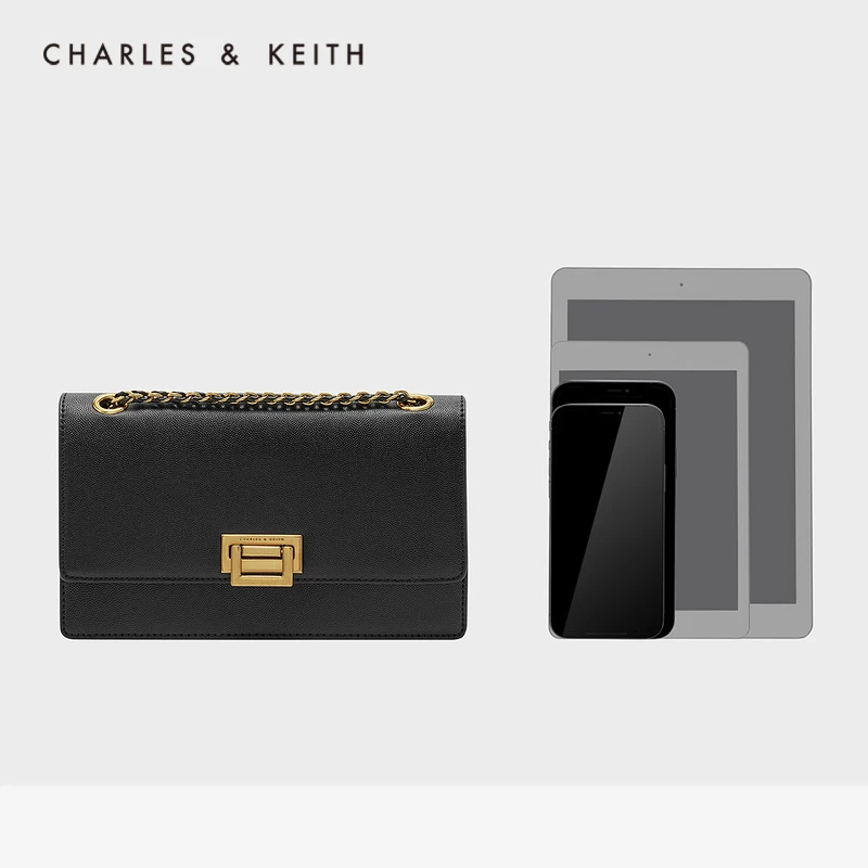 CHARLES＆KEITHНовинка на летом 2021 CK2-20840317-8 Дамы Цепь одно плечо Crossbody подмышек сумка -