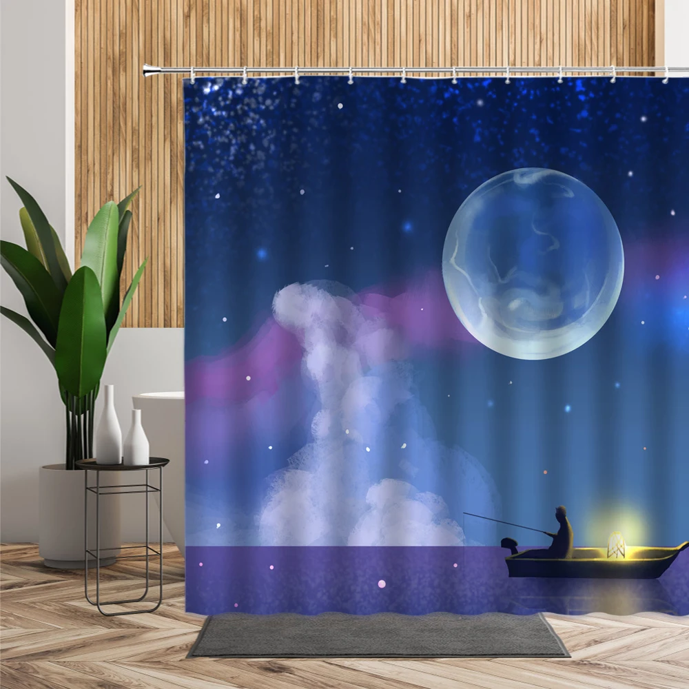 Цветная занавеска для душа с изображением звездного неба абстрактный морской