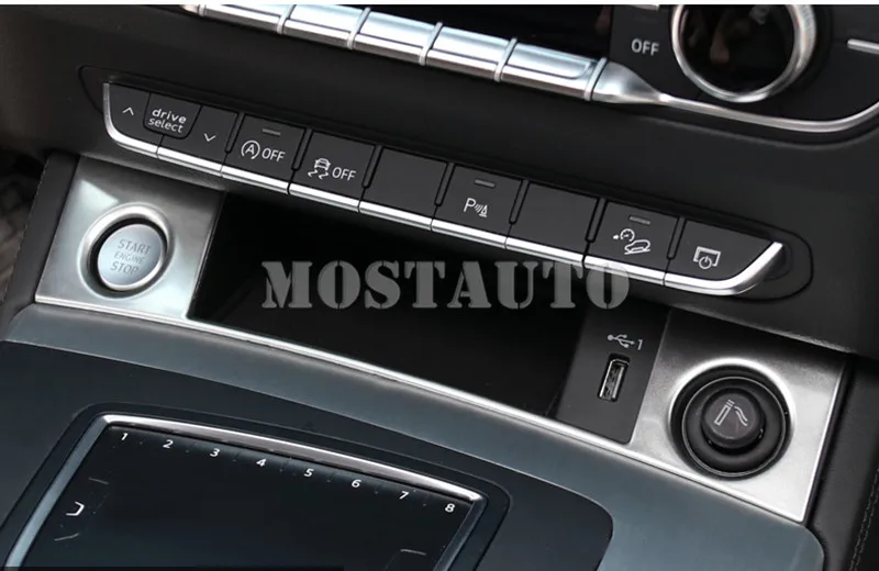 

For Audi Q5 Inner Center Console Engine Start Stop Button Cover Trim 2017-2021 1pcs Car Accessories Interior Car Decor Car Trim
