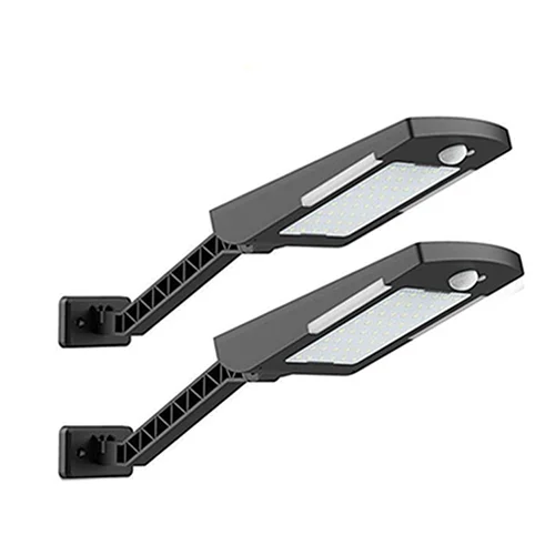 Black-2pcs Солнечный светильник 48LED мини человеческого тела индукционный уличный фонарь IP65 водонепроницаемый открытый настенный светильник для сада 3 режима безопасности светильник - Испускаемый цвет: Black-2pcs