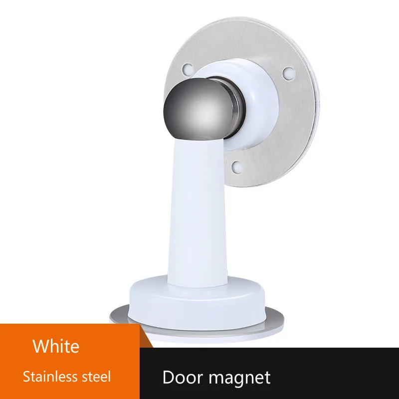 white Magnetic Door Stop Stainless Steel Door Stopper, Door Holder Doorstop, 3M Double-Sided Adhesive Tape No Need to Drill - Цвет: white
