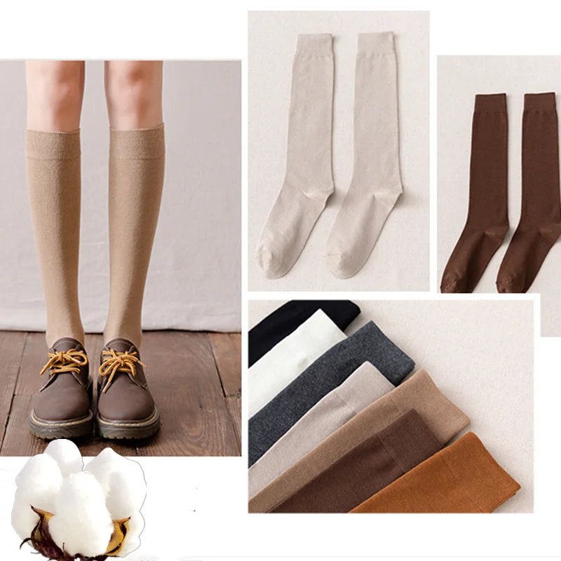 Гольфы женские однотонные выше колена | Женская одежда