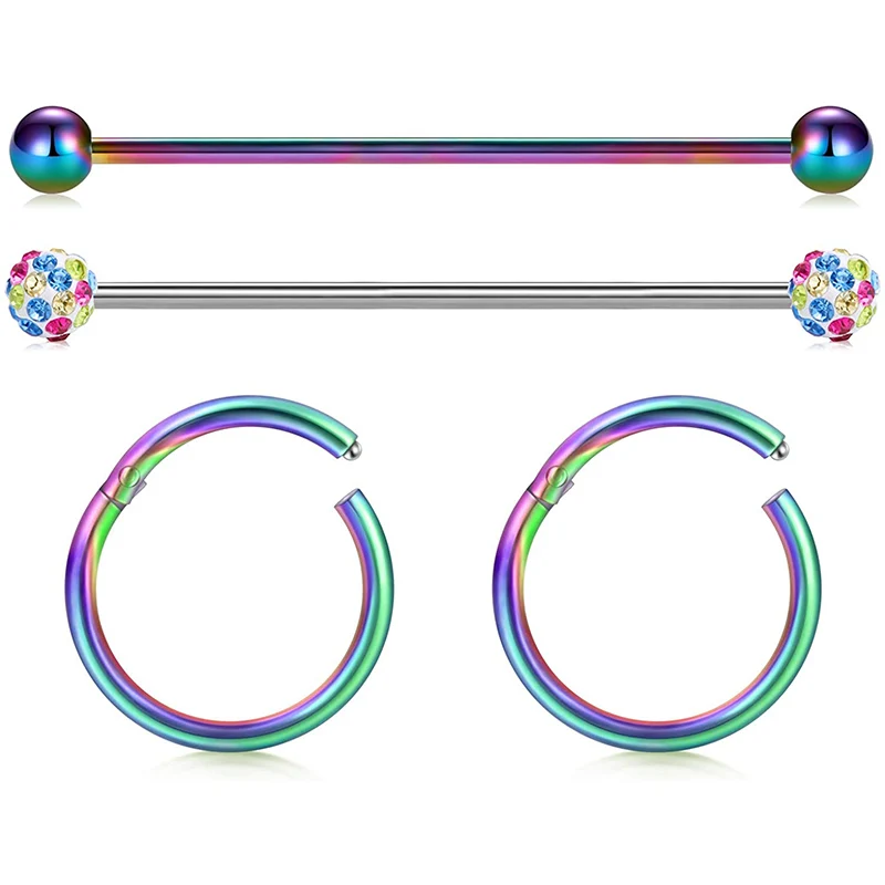 Серьги гвоздики из нержавеющей стали для пирсинга носа 14G нержавеющая сталь