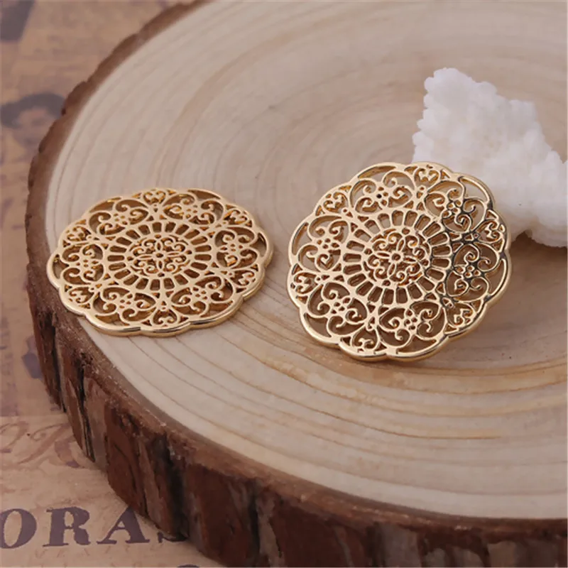 Соединители DoreenBeads из сплава цинка филигранные подвески с позолотой в виде