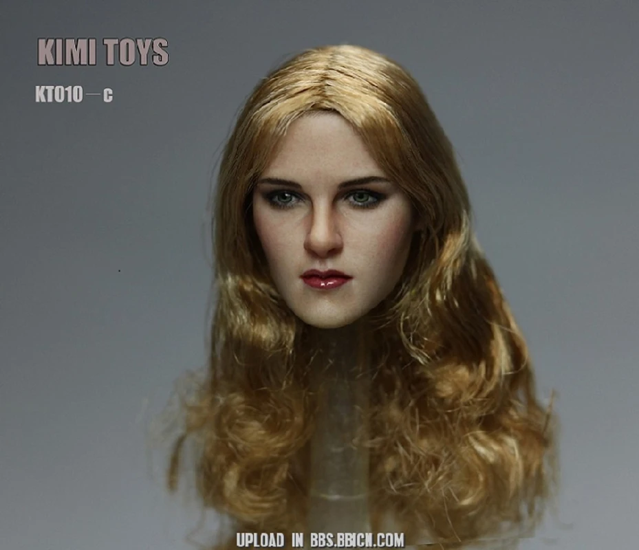 

1/6 Scale KIMI TOYS KT010 Female European American Blond Long Hair Girl Head Sculpt Fit 12'' TBLeague Phicen Body Action Figure