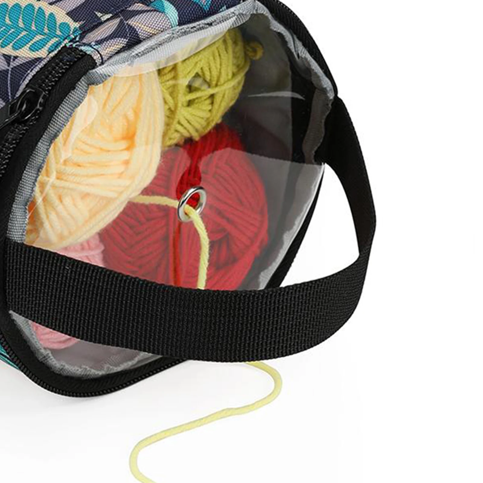 

Small Bag, Yarn Storage Organizer Tote Bag Holder Case with Zipper and Hole for