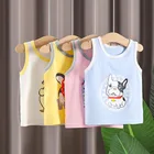 Женский жилет для маленьких мальчиков, футболка для детей, повседневные хлопковые футболки без рукавов, мультяшная летняя детская майка