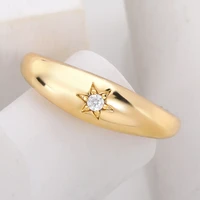 original jewish star of david ring gold color rings for women girls simple cubic zirconia rhinestone hexagram ring anillos