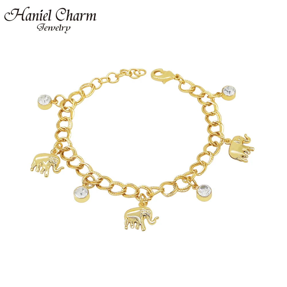 

9 Style Charm Bracelet Elephant Heart Shell Star Moon Bow Map Crystal Bead Bracelet Women Charm Party Wedding Jewelry Accessorie
