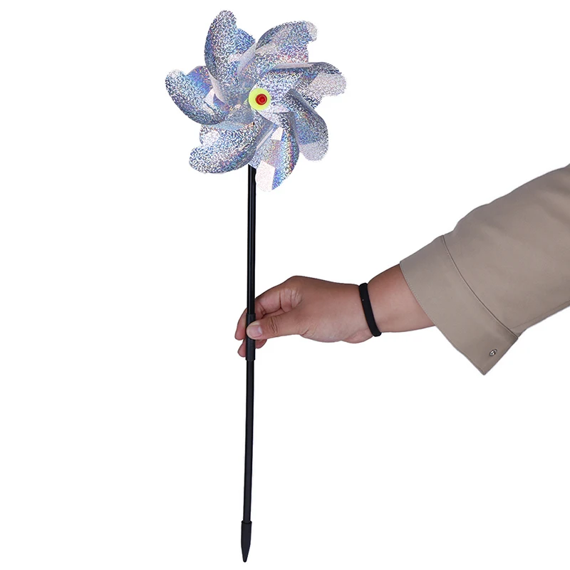 

Laser windmill kids Toys 7 Leaves Bird Repeller Windmill Sparkly Silver Bird Deterrant For Garden Party Lawn Decor